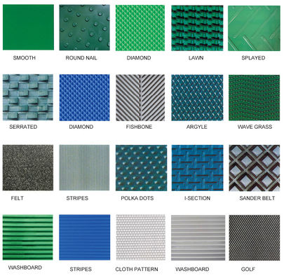 acheter La bande de conveyeur supérieure approximative résistante à l'usure de bande de conveyeur de modèle de PVC dans diverses couleurs noires/bleues vertes sont disponible online manufacture