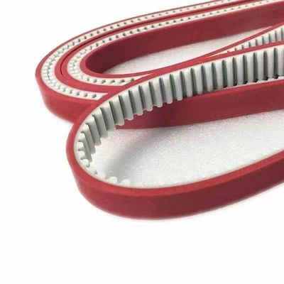 Traction T5/T10 trapézoïdale en bas de la meilleure ceinture dentée couverte rouge en caoutchouc de courroie de dent avec le revêtement