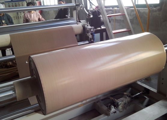 Couleur enduite de Brown de tissu de fibre de verre de PTFE tissée par plaine facile à nettoyer