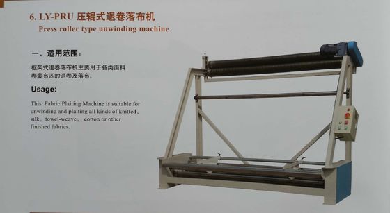 Pressez le type les machines de finissage de tissu de déroulement 0 de rouleau - la vitesse 100m/Min